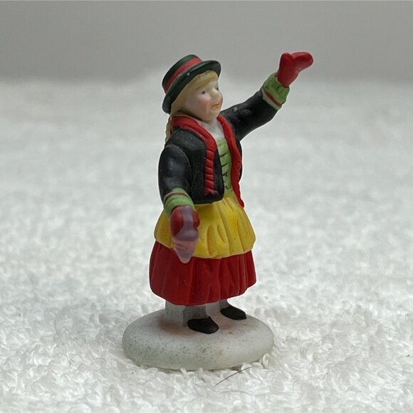 Dept 56 The Toy Peddler - Girl - Alpine Village Loose Figurine 1990 - Picture 2 of 6
